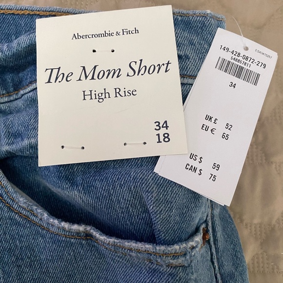 NWT Abercrombie & Fitch High Rise Mom Shorts - Picture 4 of 4